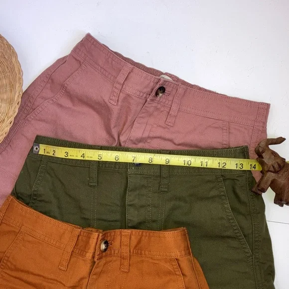 Madewell NWT Camp Shorts Women's Shorts in Faded Mauve, Burnt Sienna, & Kale XS - Picture 9 of 10